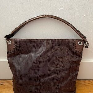 Vintage Amanda Chic Brown Textured Leather Bag